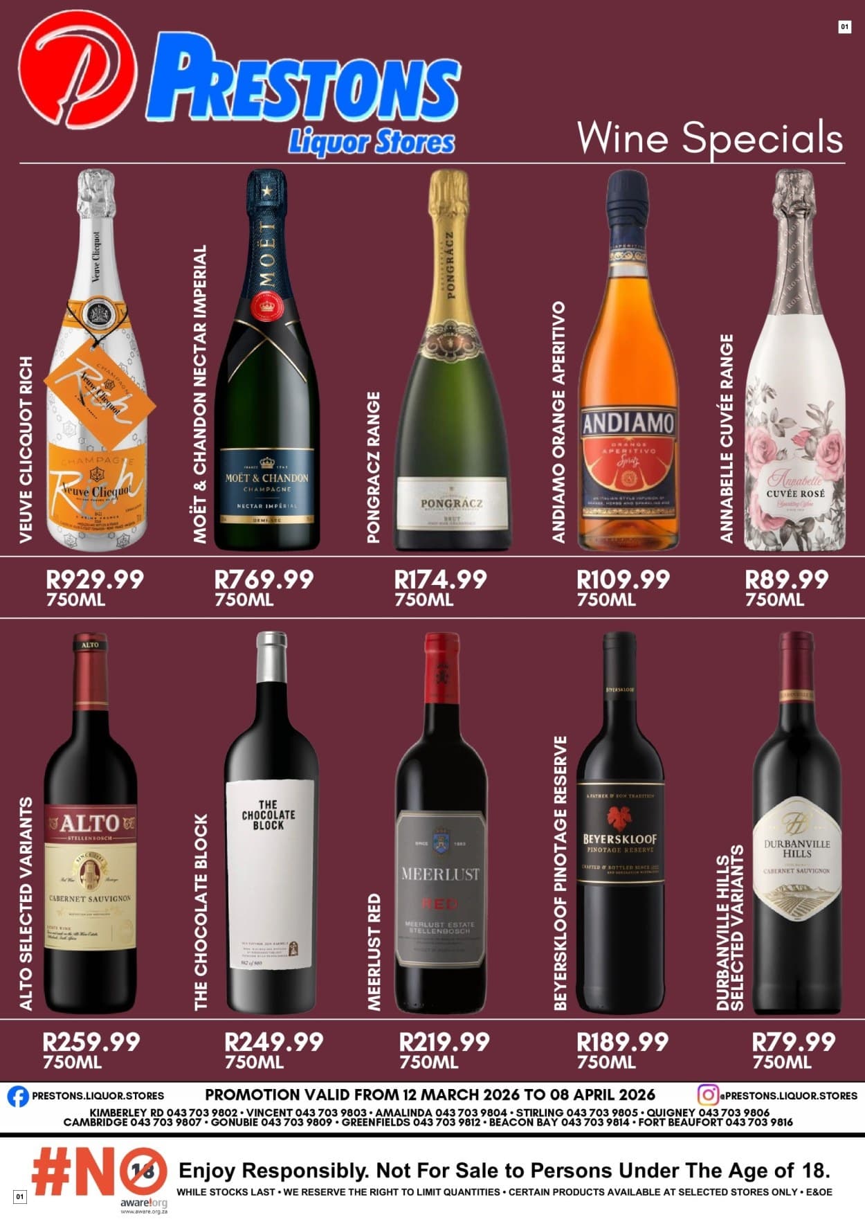 Prestons Liquor Stores Wine Specials