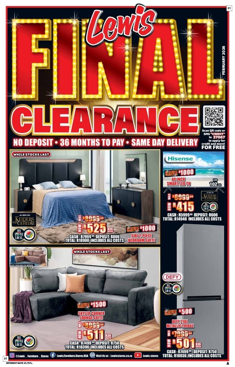 Lewis Specials 23 Feb - 12 Apr